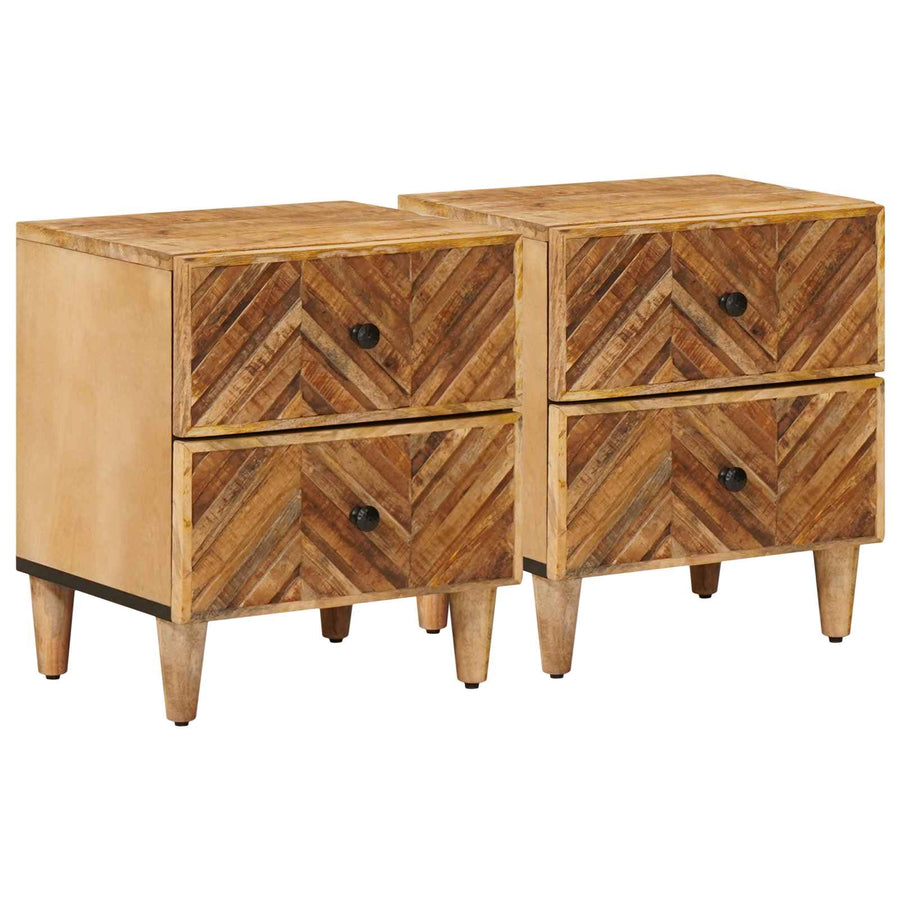Nachtkastje 2 pcs Bruin 40 x 33,5 x 46 cm Massief Mango Hout