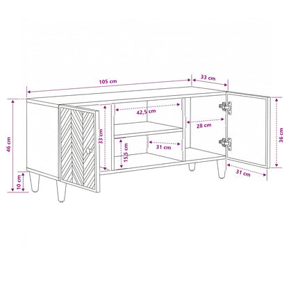 Opslagkasten Bruin 105 x 33,5 x 46 cm Massief Mango Hout