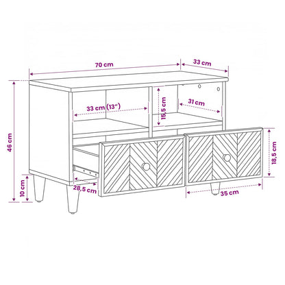 Opslagkasten Bruin 70 x 33,5 x 46 cm Massief Mango Hout