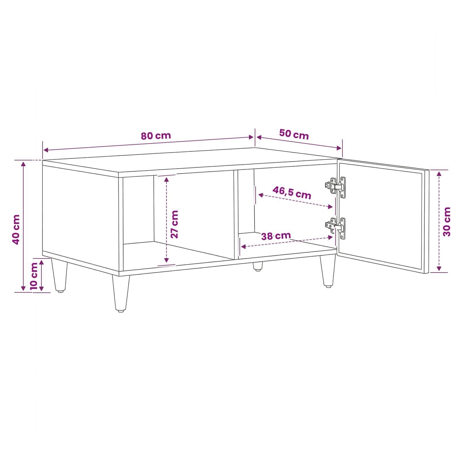 Salontafel Bruin 80 x 50 x 40 cm Massief Mango Hout