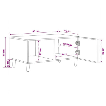 Salontafel Bruin 80 x 50 x 40 cm Massief Mango Hout