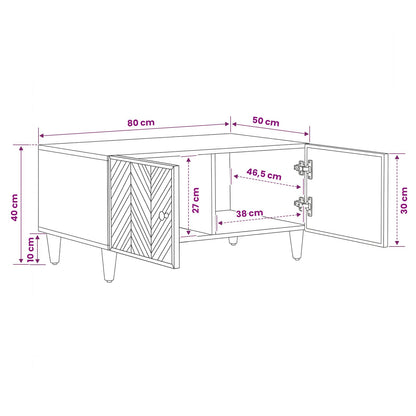 Salontafel Bruin 80 x 50 x 40 cm Massief Mango Hout