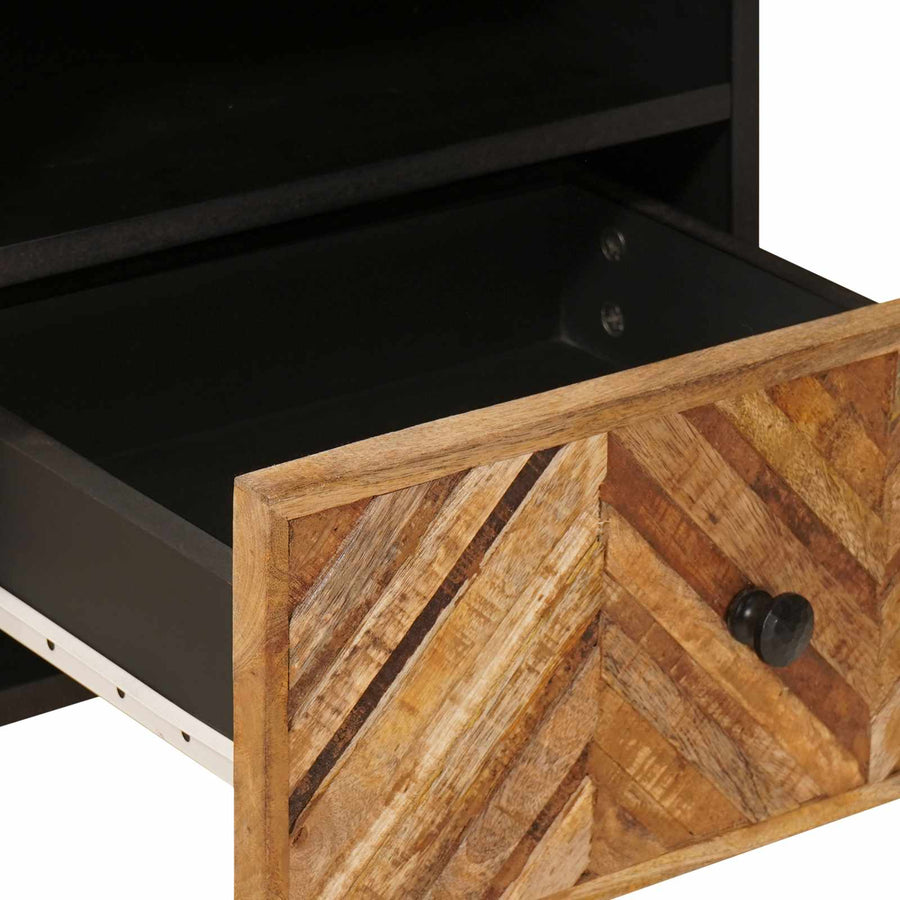 Nachtkastje met lade Bruin 50 x 33 x 60 cm Massief Mango Hout