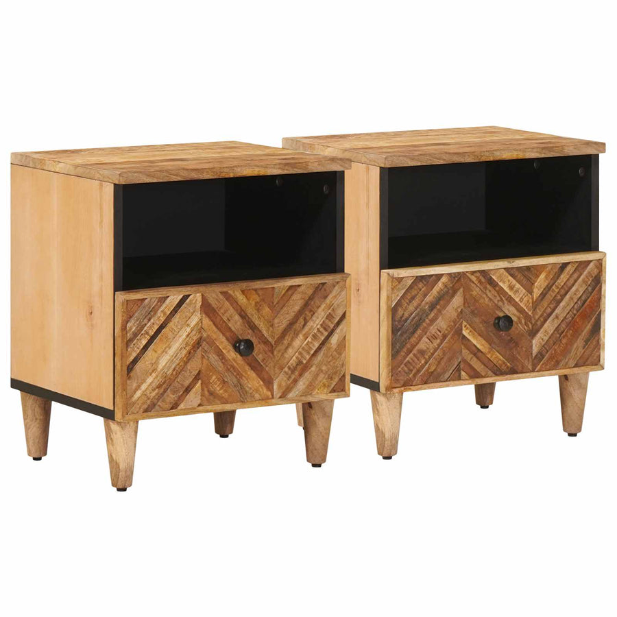 Nachtkastje 2 pcs Bruin 50 x 33 x 60 cm Massief Mango Hout