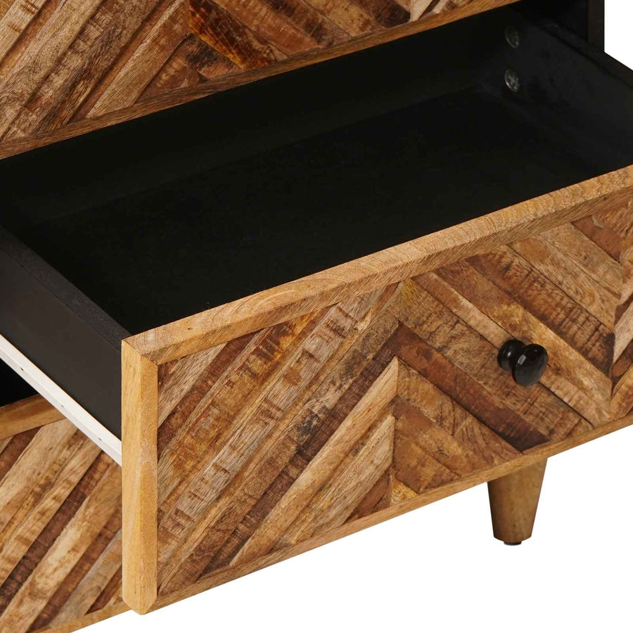 Nachtkastje met lade Bruin 50 x 33 x 60 cm Massief Mango Hout