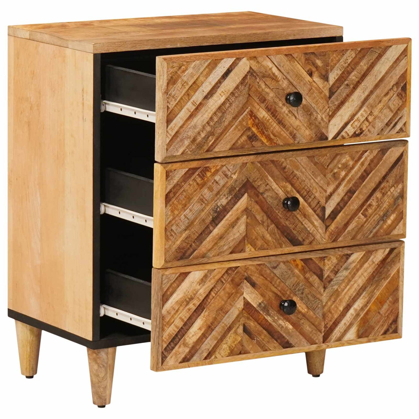 Nachtkastje met lade Bruin 50 x 33 x 60 cm Massief Mango Hout