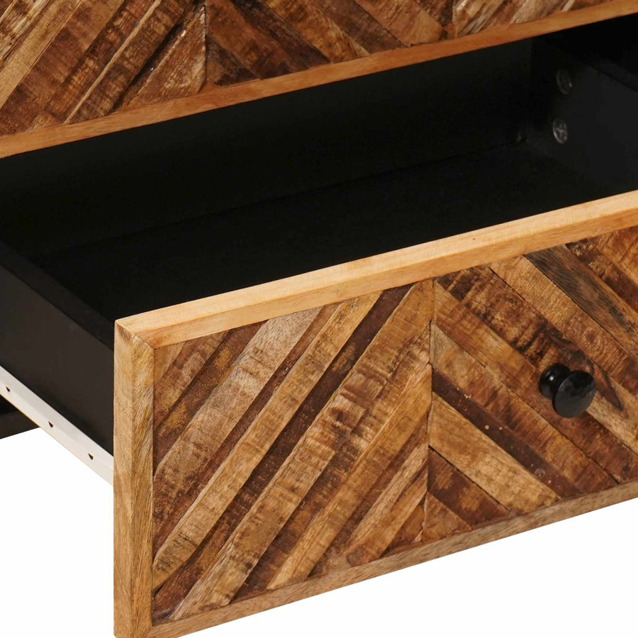 Nachtkastje met lade Bruin 50 x 33 x 60 cm Massief Mango Hout