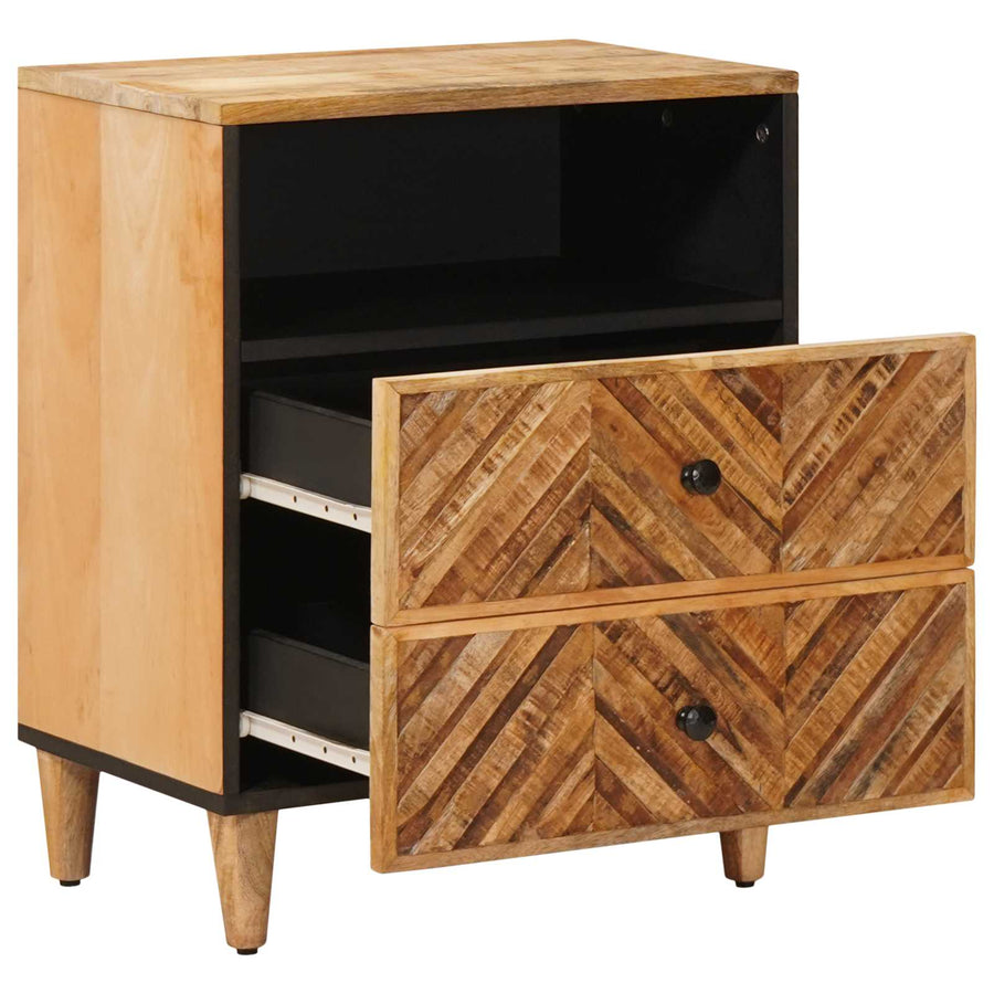 Nachtkastje met lade Bruin 50 x 33 x 60 cm Massief Mango Hout