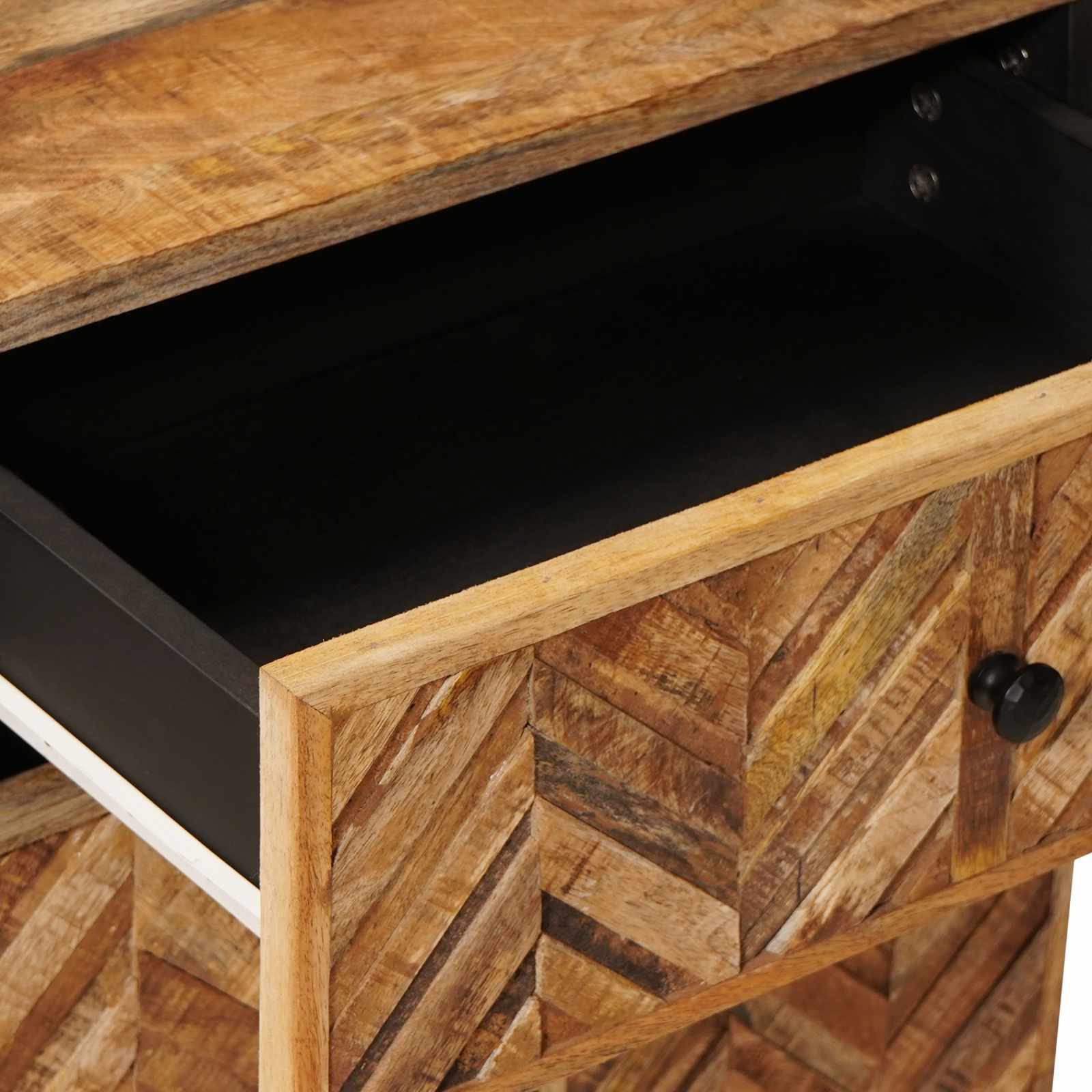 Nachtkastje met lade Bruin 50 x 33 x 60 cm Massief Mango Hout