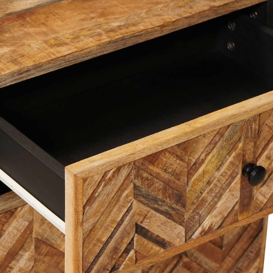 Nachtkastje met lade Bruin 50 x 33 x 60 cm Massief Mango Hout
