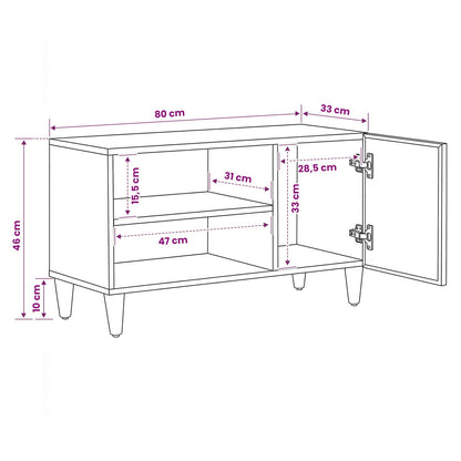Opslagkasten Bruin 80 x 31,5 x 46 cm Massief Mango Hout