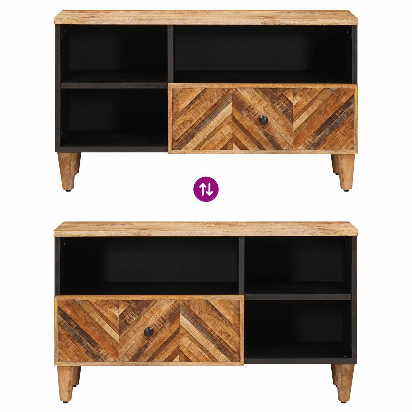 Opslagkasten Bruin 80 x 33,5 x 46 cm Massief Mango Hout