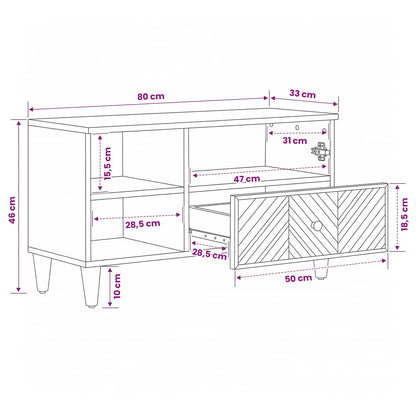 Opslagkasten Bruin 80 x 33,5 x 46 cm Massief Mango Hout