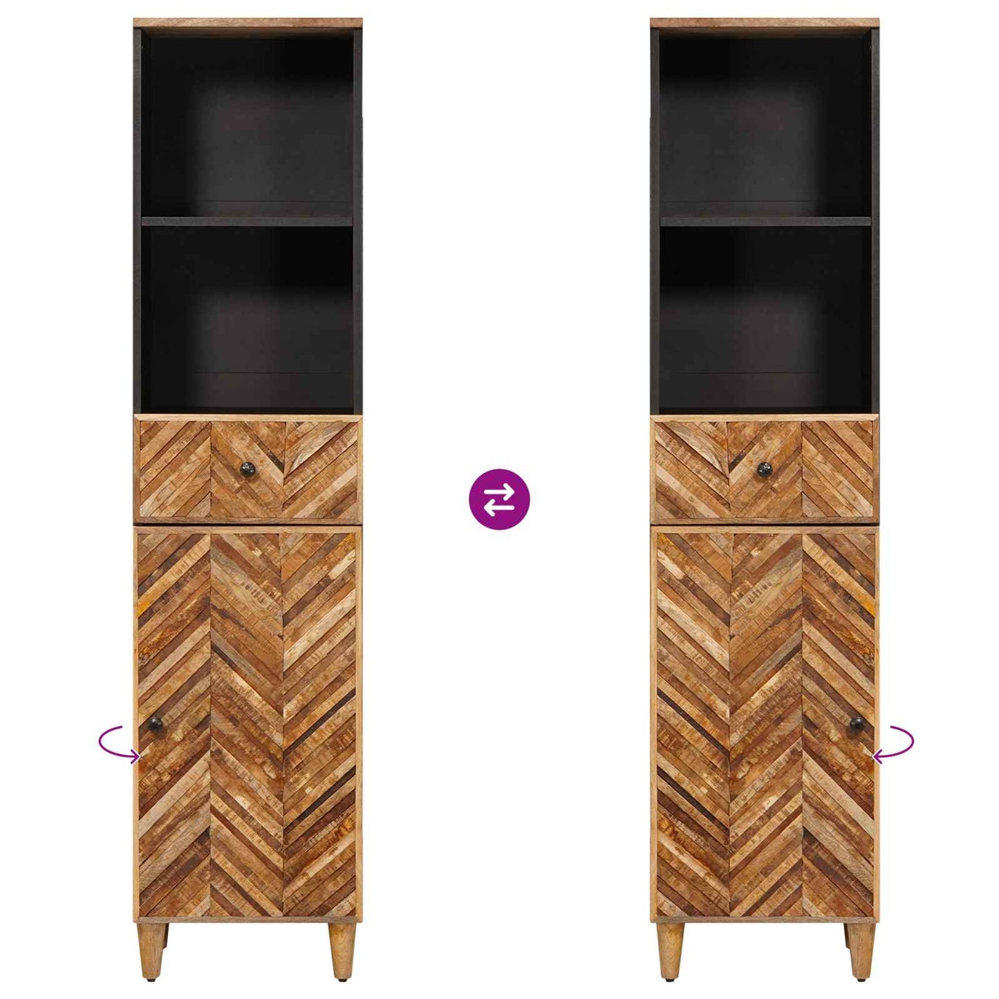 Badkamerkast Bruin 38 x 33,5 x 160 cm Massief Mango Hout