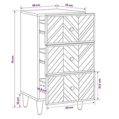 Opslagkasten Bruin 40 x 33,5 x 75 cm Massief Mango Hout