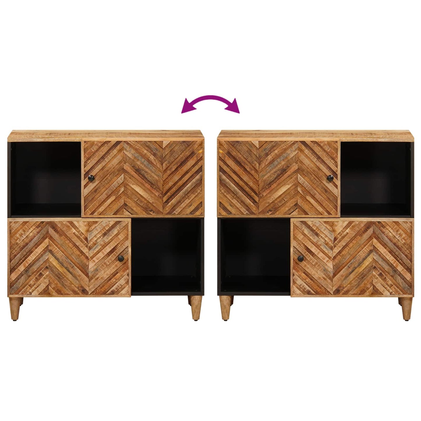 Opslagkasten Bruin 80 x 33,5 x 75 cm Massief Mango Hout