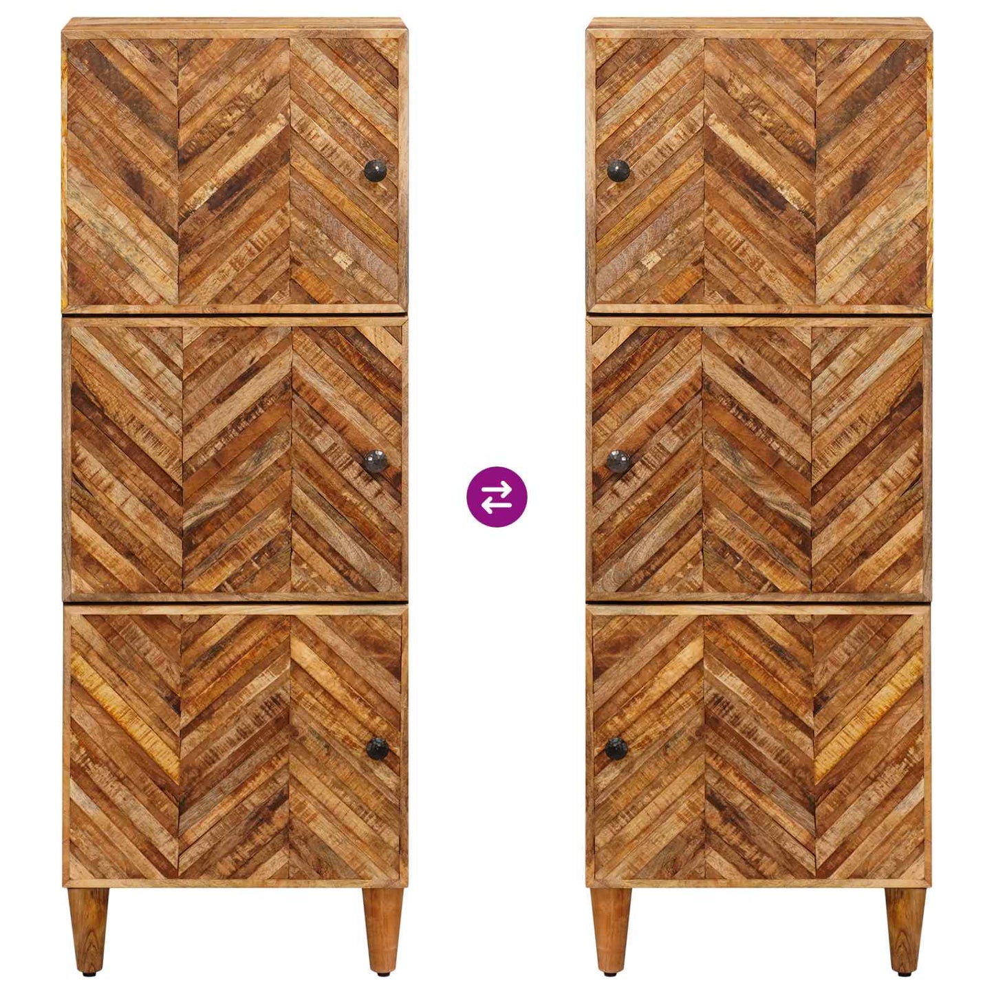 Opslagkasten Bruin 40 x 33,5 x 110 cm Massief Mango Hout