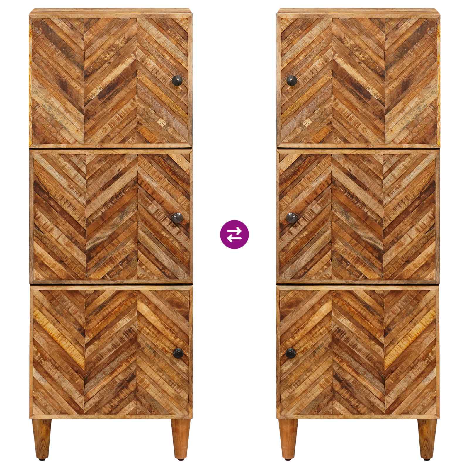 Opslagkasten Bruin 40 x 33,5 x 110 cm Massief Mango Hout