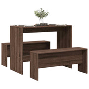 Eettafel bankenset 97x47x75 cm bewerkt hout bruin