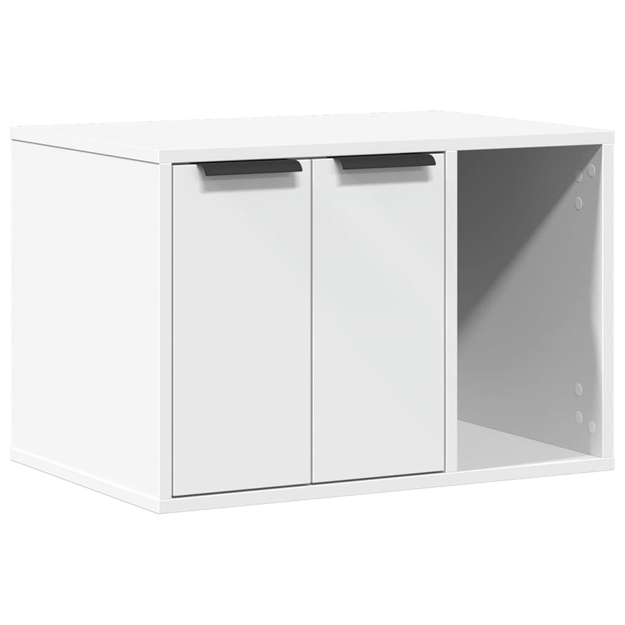 Kattenbakkast 60x40x40 cm bewerkt hout wit