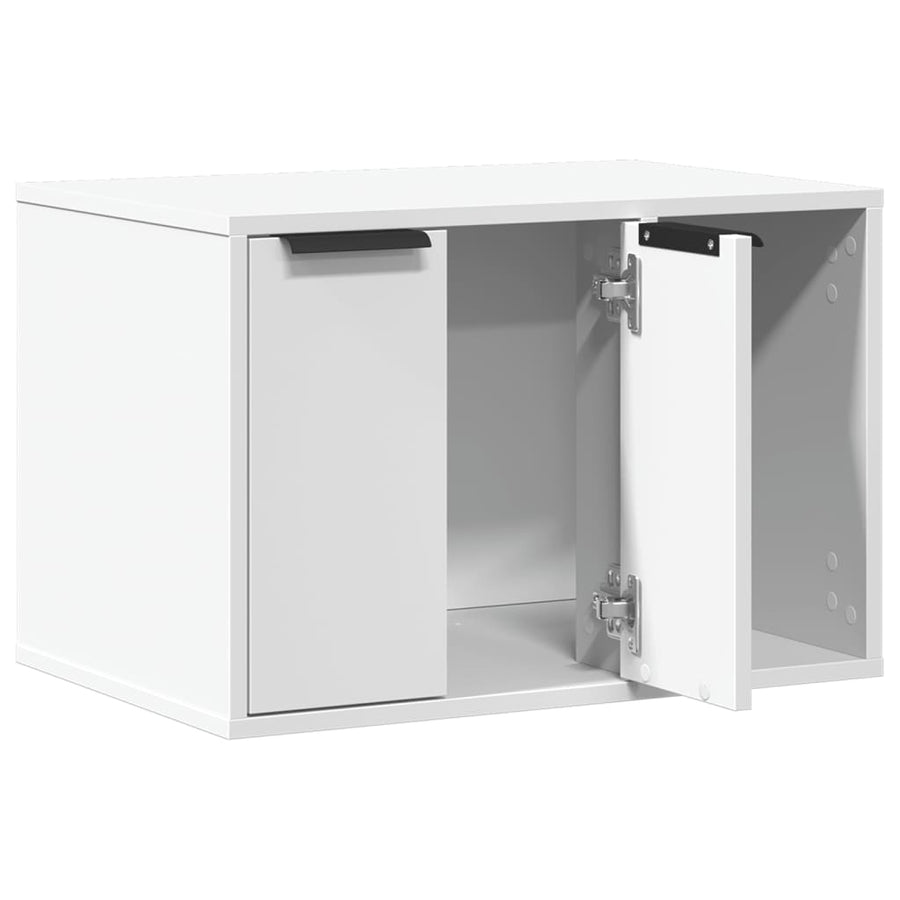Kattenbakkast 60x40x40 cm bewerkt hout wit