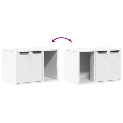 Kattenbakkast 60x40x40 cm bewerkt hout wit
