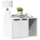 Cat Litter Box Cabinet 60x40x40 cm Treated Wood White