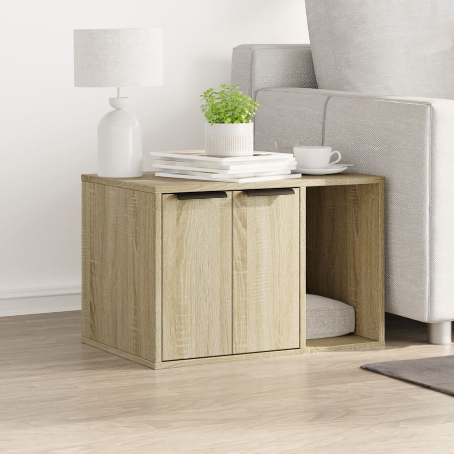 Kattenbakkast 60x40x40 cm bewerkt hout sonoma eikenkleurig