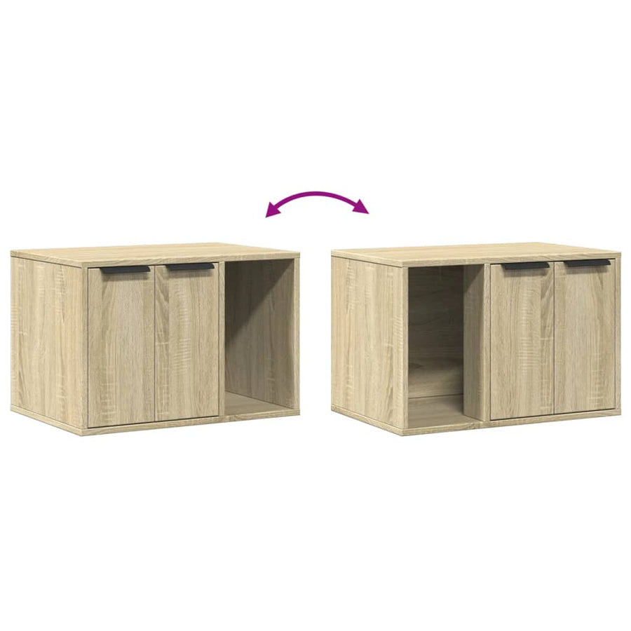 Kattenbakkast 60x40x40 cm bewerkt hout sonoma eikenkleurig
