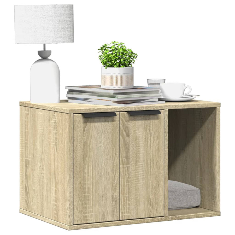 Kattenbakkast 60x40x40 cm bewerkt hout sonoma eikenkleurig