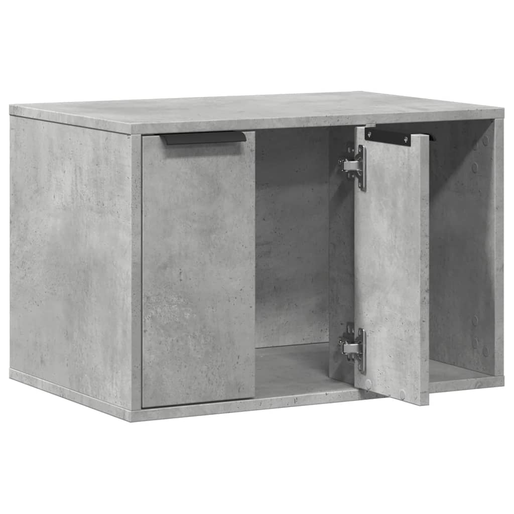 Kattenbakkast 60x40x40 cm bewerkt hout betongrijs