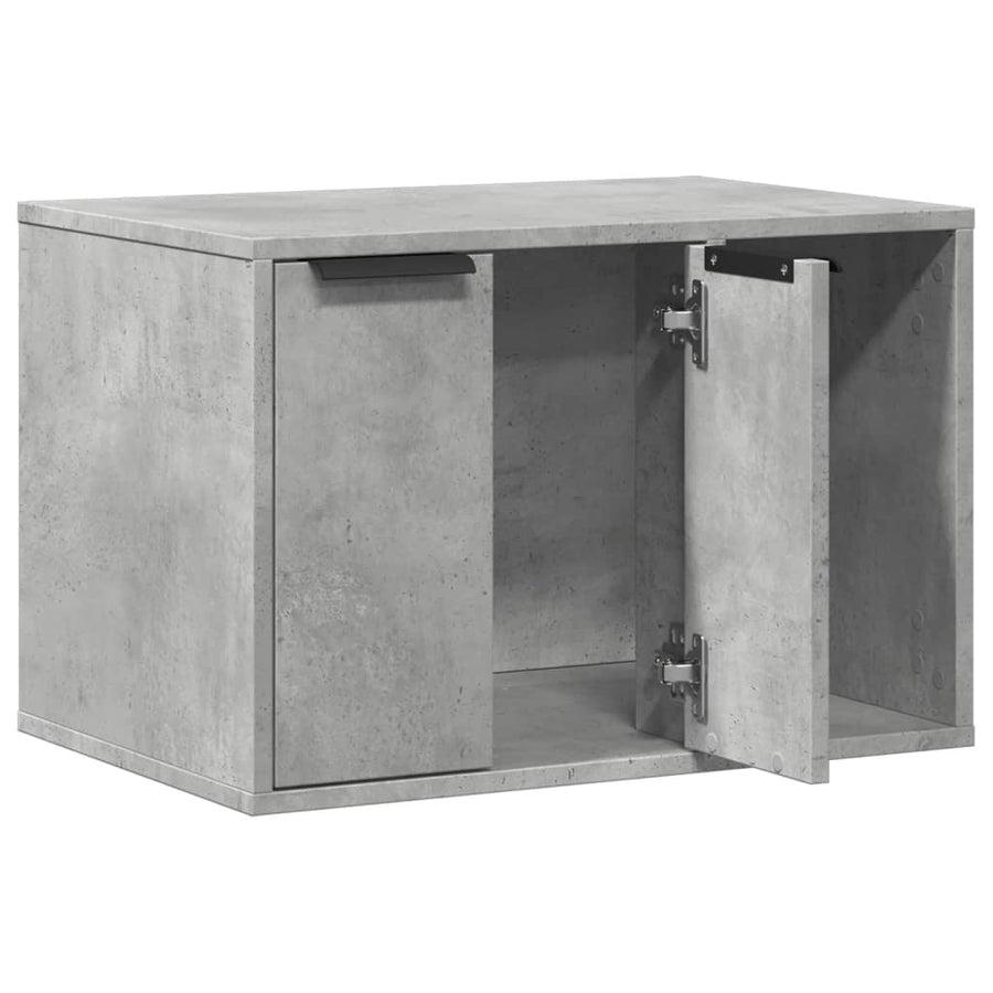 Kattenbakkast 60x40x40 cm bewerkt hout betongrijs