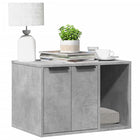 Cat Litter Box Cabinet 60x40x40 cm Treated Wood Concrete Grey