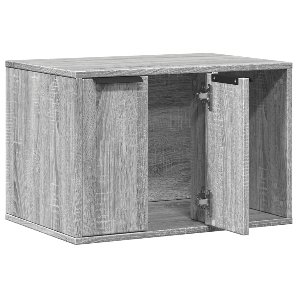 Kattenbakkast 60x40x40 cm bewerkt hout grijs sonoma eikenkleur
