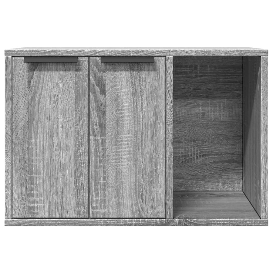 Kattenbakkast 60x40x40 cm bewerkt hout grijs sonoma eikenkleur