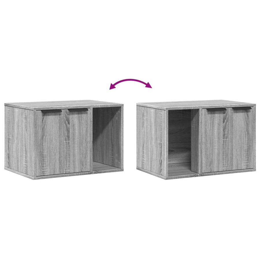 Kattenbakkast 60x40x40 cm bewerkt hout grijs sonoma eikenkleur