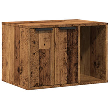 Kattenbakkast 60x40x40 cm bewerkt hout oud houtkleurig