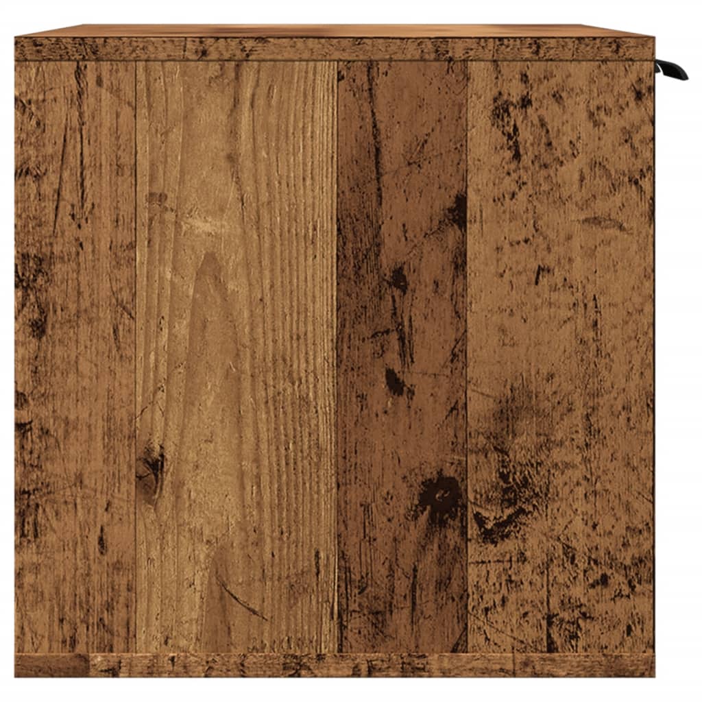 Kattenbakkast 60x40x40 cm bewerkt hout oud houtkleurig