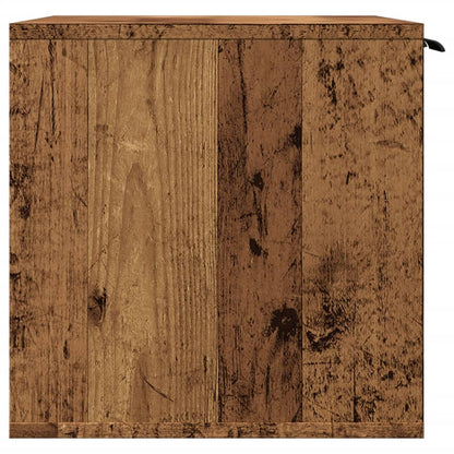 Kattenbakkast 60x40x40 cm bewerkt hout oud houtkleurig