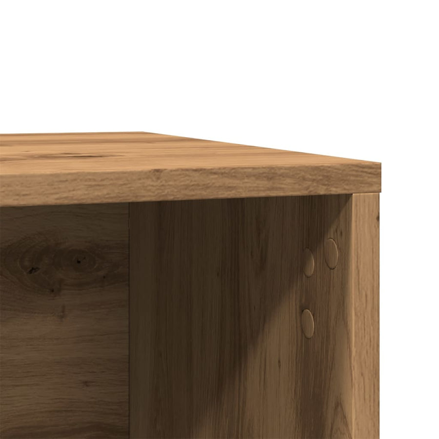 Kattenbakkast 60x40x40 cm bewerkt hout artisanaal eikenkleurig