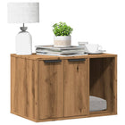 Kattenbakkast 60x40x40 cm bewerkt hout eikenkleurig