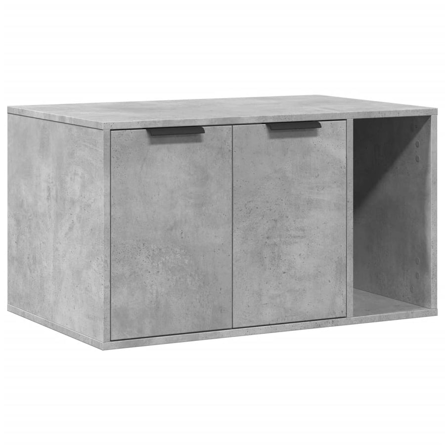 Kattenbakkast 80x50x45 cm bewerkt hout betongrijs