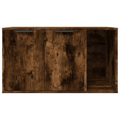 Kattenbakkast 80x50x45 cm bewerkt hout gerookt eikenkleurig