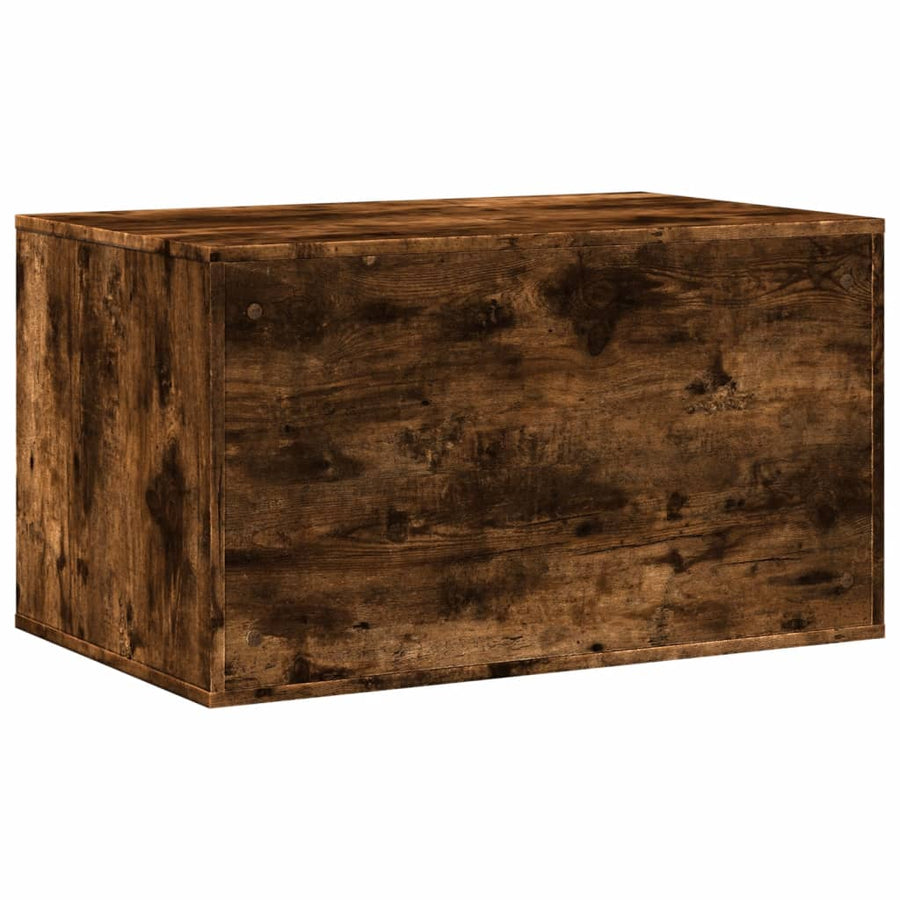 Kattenbakkast 80x50x45 cm bewerkt hout gerookt eikenkleurig