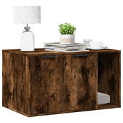 Kattenbakkast 80x50x45 cm bewerkt hout gerookt eiken