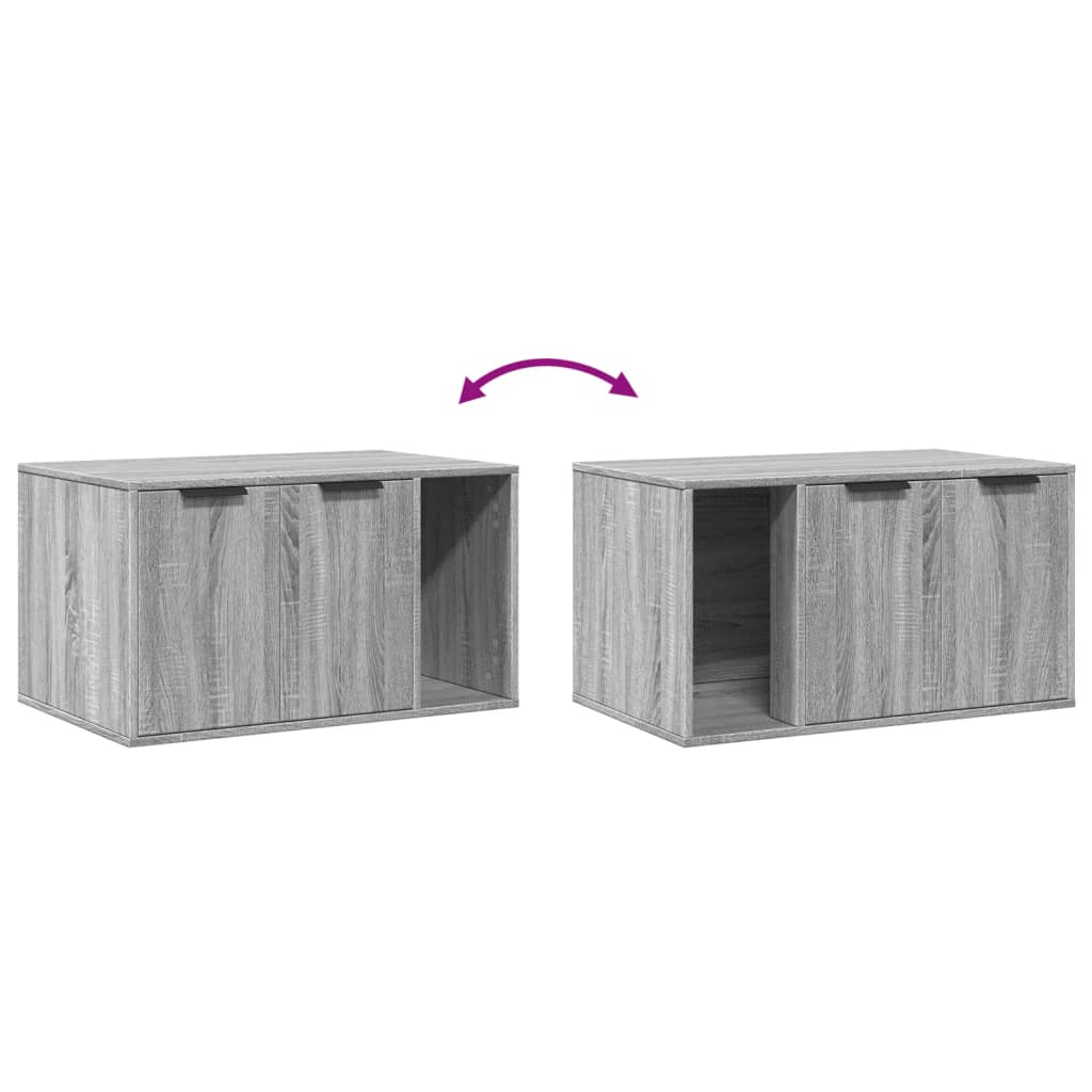 Kattenbakkast 80x50x45 cm bewerkt hout grijs sonoma eikenkleur