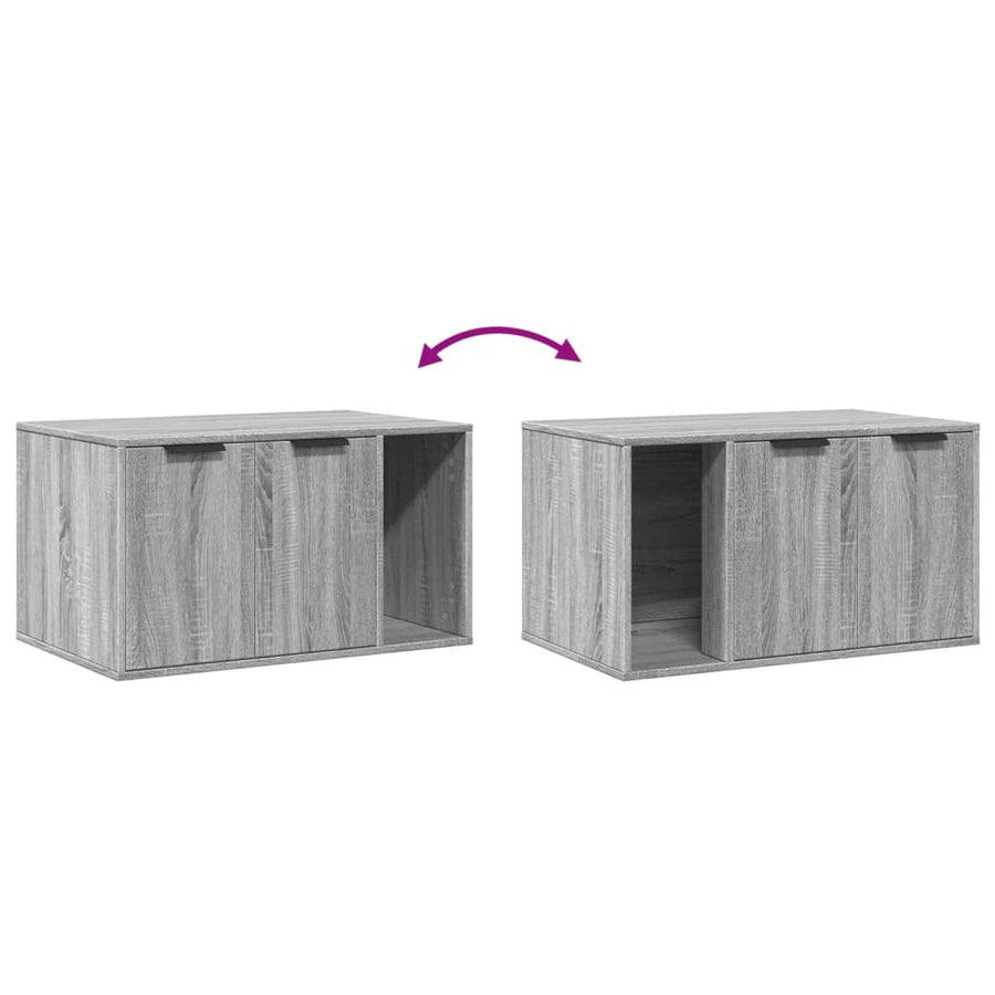 Kattenbakkast 80x50x45 cm bewerkt hout grijs sonoma eikenkleur