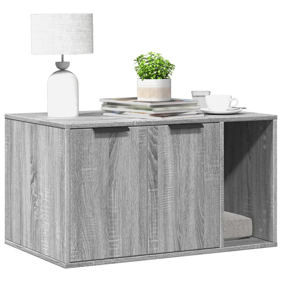 Kattenbakkast 80x50x45 cm bewerkt hout grijs sonoma eikenkleur