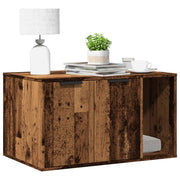 Kattenbakkast 80x50x45 cm bewerkt hout oud houtkleurig