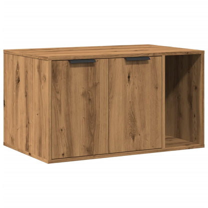 Kattenbakkast 80x50x45 cm bewerkt hout artisanaal eikenkleurig